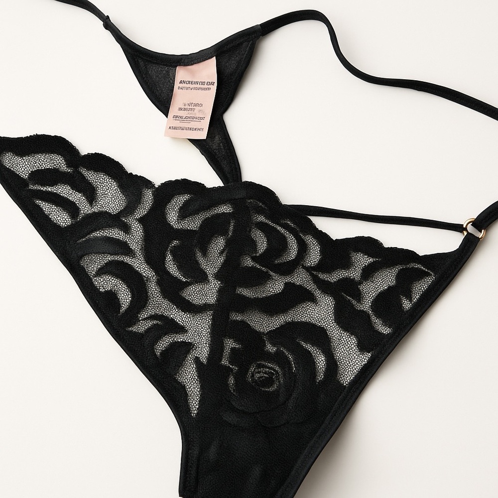 Victoria's Secret Black Lace Thong